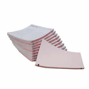 Papier thermique A4, Grille rouge de 205 mm de large, Pliage en z, File d'attente en bloc, 150 feuilles, 10 paquets